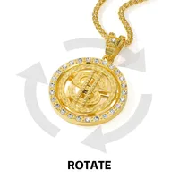 Hip-Hop Dollar Iron Zinc Alloy Diamond Men's Pendant Necklace Necklace Pendant main image 7