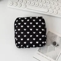 Cute Lattice Heart Shape Bow Knot Polyester Square Makeup Bags & Storage sku image 2