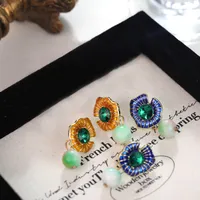 1 Pair Retro Streetwear Flower Enamel Alloy Drop Earrings main image 3