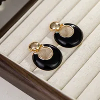 1 Pair Retro Geometric Enamel Alloy Drop Earrings main image 3