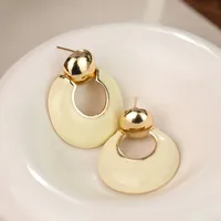 1 Pair Retro Geometric Enamel Alloy Drop Earrings main image 4