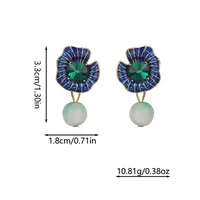 1 Pair Retro Streetwear Flower Enamel Alloy Drop Earrings main image 2