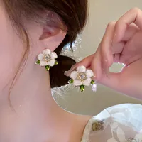 1 Pair Casual Simple Style Streetwear Flower Plating Alloy Ear Studs main image 1