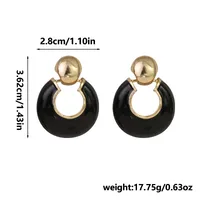 1 Pair Retro Geometric Enamel Alloy Drop Earrings main image 2