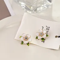 1 Pair Casual Simple Style Streetwear Flower Plating Alloy Ear Studs main image 4