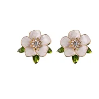 1 Pair Casual Simple Style Streetwear Flower Plating Alloy Ear Studs main image 6