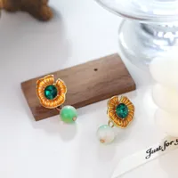 1 Pair Retro Streetwear Flower Enamel Alloy Drop Earrings sku image 4