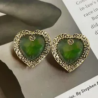 1 Pair Casual Simple Style Streetwear Heart Shape Plating Alloy Ear Studs main image 1
