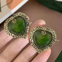 1 Pair Casual Simple Style Streetwear Heart Shape Plating Alloy Ear Studs main image 4