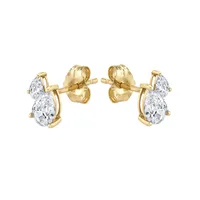 1 Pair Modern Style Classic Style Geometric Plating Copper Zircon Drop Earrings Ear Studs main image 4