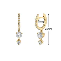1 Pair Modern Style Classic Style Geometric Plating Copper Zircon Drop Earrings Ear Studs main image 3