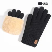 New Knitted Touch Screen Gloves Women's Korean Style Winter Stall Velvet Thickened Cold-proof Fawn Wool Warm Gloves sku image 17