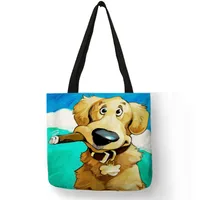 Women's Cute Dog Polyester Shopping Bags sku image 4