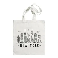 Women's Large Canvas Letter Building Streetwear Square Open Shoulder Bag sku image 1