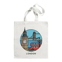 Women's Large Canvas Letter Building Streetwear Square Open Shoulder Bag sku image 4