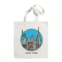 Women's Large Canvas Letter Building Streetwear Square Open Shoulder Bag sku image 5