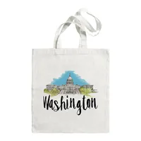 Women's Large Canvas Letter Building Streetwear Square Open Shoulder Bag sku image 7