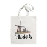 Women's Large Canvas Letter Building Streetwear Square Open Shoulder Bag sku image 11