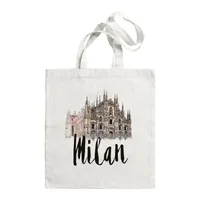 Women's Large Canvas Letter Building Streetwear Square Open Shoulder Bag sku image 13