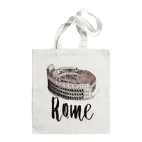 Women's Large Canvas Letter Building Streetwear Square Open Shoulder Bag sku image 14
