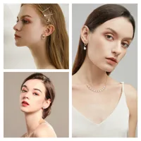 14K Gold Plated White Gold Plated Silver Plated 925 Sterling Silver Silver Pearl Geometric Drop Earrings EARRINGS main image 3