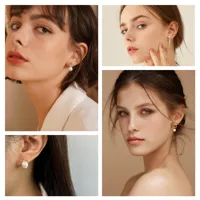 14K Gold Plated White Gold Plated Silver Plated 925 Sterling Silver Silver Pearl Geometric Drop Earrings EARRINGS main image 4
