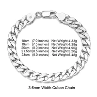 925 Sterling Silver Bangles Ear Studs Chain & Link Bracelets Hiphop sku image 4
