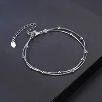925 Sterling Silver Silver Bangles Ear Studs Chain & Link Bracelets CLASSIC main image 6