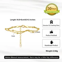 925 Sterling Silver Silver Bangles Ear Studs Chain & Link Bracelets CLASSIC main image 3
