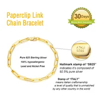 925 Sterling Silver Bangles Ear Studs Chain & Link Bracelets Hiphop main image 4