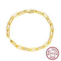 925 Sterling Silver Bangles Ear Studs Chain & Link Bracelets Hiphop sku image 5