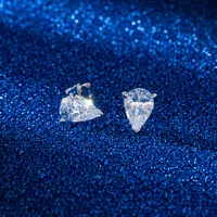 White Gold Plated Silver Plated 925 Sterling Silver Silver ZIRCON Water Droplets EARRINGS Stud Earrings main image 4
