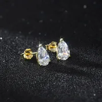 White Gold Plated Silver Plated 925 Sterling Silver Silver ZIRCON Water Droplets EARRINGS Stud Earrings main image 1