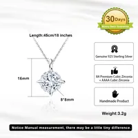 925 Sterling Silver Rhodium Plated Silver Plated ZIRCON Cable Chain Geometric NECKLACES Pendant Necklaces main image 4