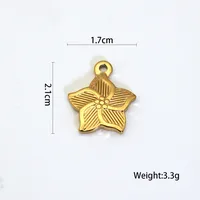 2 PCS/Package 14*16MM 14*26mm 27*29mm Titanium Steel Flower Pendant sku image 7