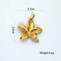 2 PCS/Package 14*16MM 14*26mm 27*29mm Titanium Steel Flower Pendant main image 2