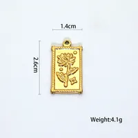 2 PCS/Package 14*16MM 14*26mm 27*29mm Titanium Steel Flower Pendant main image 3