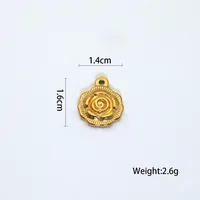2 PCS/Package 14*16MM 14*26mm 27*29mm Titanium Steel Flower Pendant main image 4