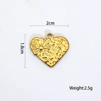 2 PCS/Package 14*16MM 14*26mm 27*29mm Titanium Steel Flower Pendant sku image 4