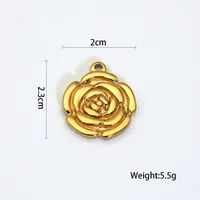 2 PCS/Package 14*16MM 14*26mm 27*29mm Titanium Steel Flower Pendant sku image 9