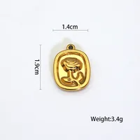 2 PCS/Package 14*16MM 14*26mm 27*29mm Titanium Steel Flower Pendant sku image 5