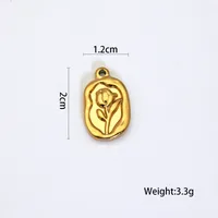2 PCS/Package 14*16MM 14*26mm 27*29mm Titanium Steel Flower Pendant sku image 6