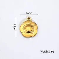 2 PCS/Package 14*16MM 14*26mm 27*29mm Titanium Steel Flower Pendant sku image 8