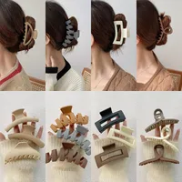 Vintage Frosted Grab Clip Candy Color Hairpin Hair Grab Back Of Head Large Shark Clip Fixed Hair Accessories Ponytail Clip Children main image 2