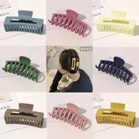 Vintage Frosted Grab Clip Candy Color Hairpin Hair Grab Back Of Head Large Shark Clip Fixed Hair Accessories Ponytail Clip Children main image 3