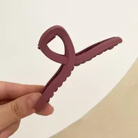 Vintage Frosted Grab Clip Candy Color Hairpin Hair Grab Back Of Head Large Shark Clip Fixed Hair Accessories Ponytail Clip Children sku image 1
