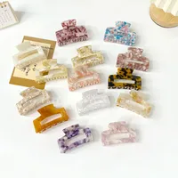 Internet Celebrity Japanese Korean French Acetic Acid Curved Hair Grasping Leopard Print Large Grasping Clip Hair Clip Shark Clip For Children main image 1