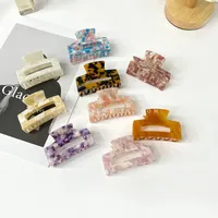 Internet Celebrity Japanese Korean French Acetic Acid Curved Hair Grasping Leopard Print Large Grasping Clip Hair Clip Shark Clip For Children main image 2