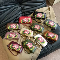 Women's Lotus Pu Leather Embroidery Zipper Wallets main image 1