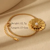 Wholesale Jewelry Novelty Modern Style Solid Color 304 Stainless Steel Shell Pearls 18K Gold Plated Cutting Bracelets Earrings Necklace sku image 3